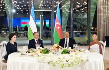 State reception was hosted in honor of President of Uzbekistan Shavkat Mirziyoyev.