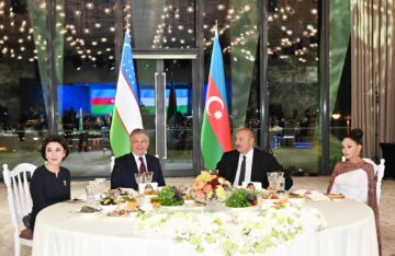 State reception was hosted in honor of President of Uzbekistan Shavkat Mirziyoyev.